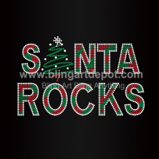 Santa Rocks Iron On Rhinestone Transfers